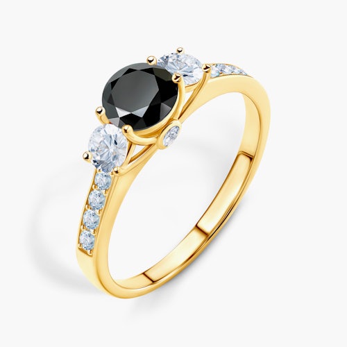 Pierścionek zaręczynowy Dream: złoty, czarny diament